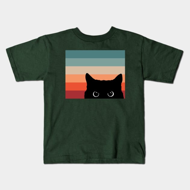 Black Cat - Vintage Kids T-Shirt by SmartLegion